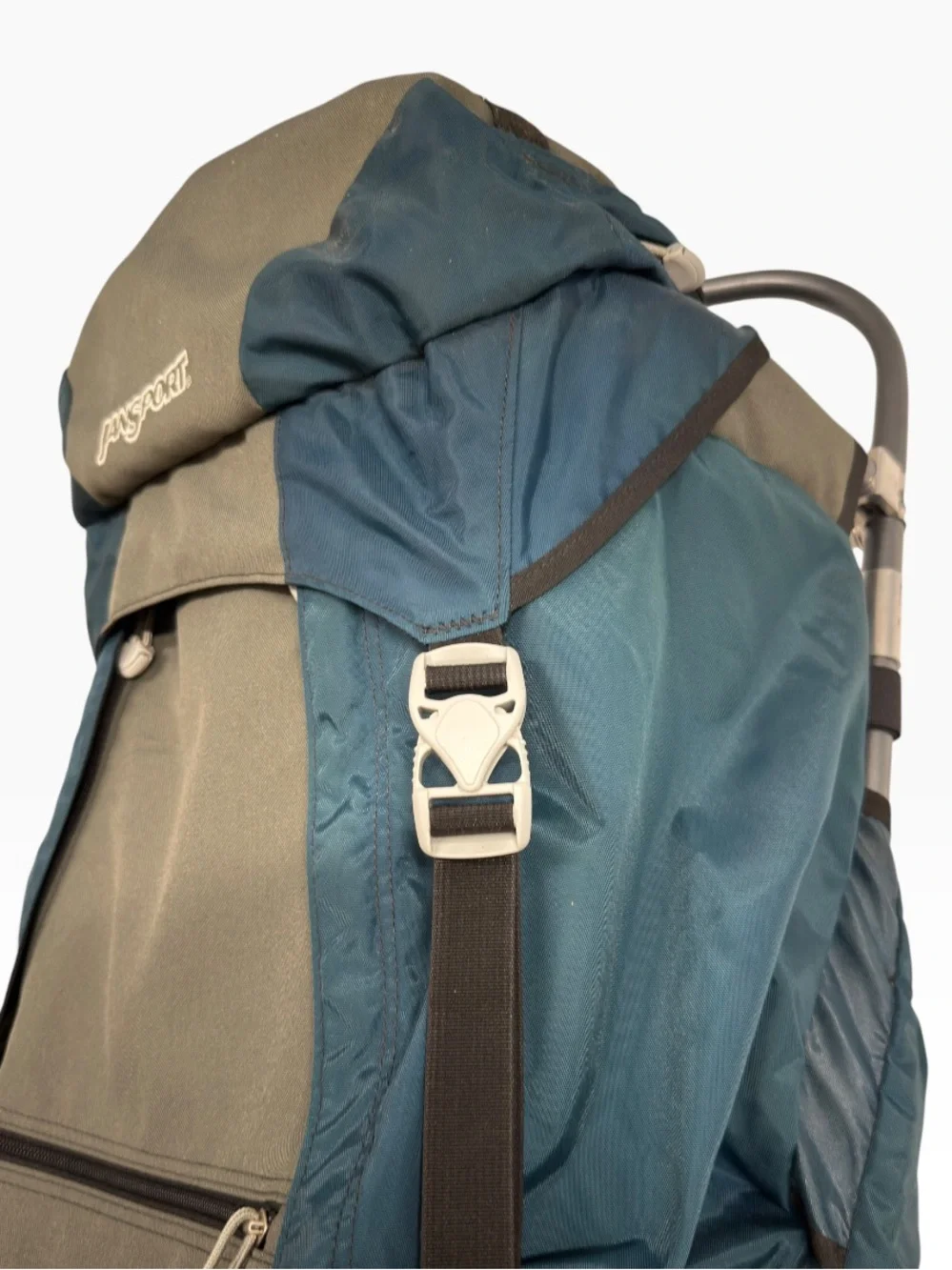 Vintage JanSport Carson 80L External Frame Hiking Backpack Gray Aluminum Pack